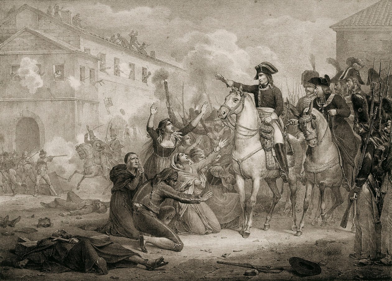 Onafhankelijkheidsoorlog van Spanje (1808-1814): Spanjaarden smeken om genade bij Napoleon. Madrid, Nationale Bibliotheek. door Unknown artist