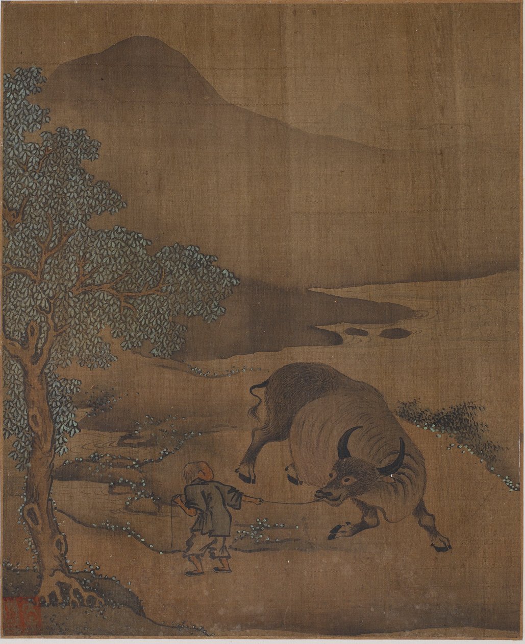 Waterbuffel en Herderjongen door Unknown artist