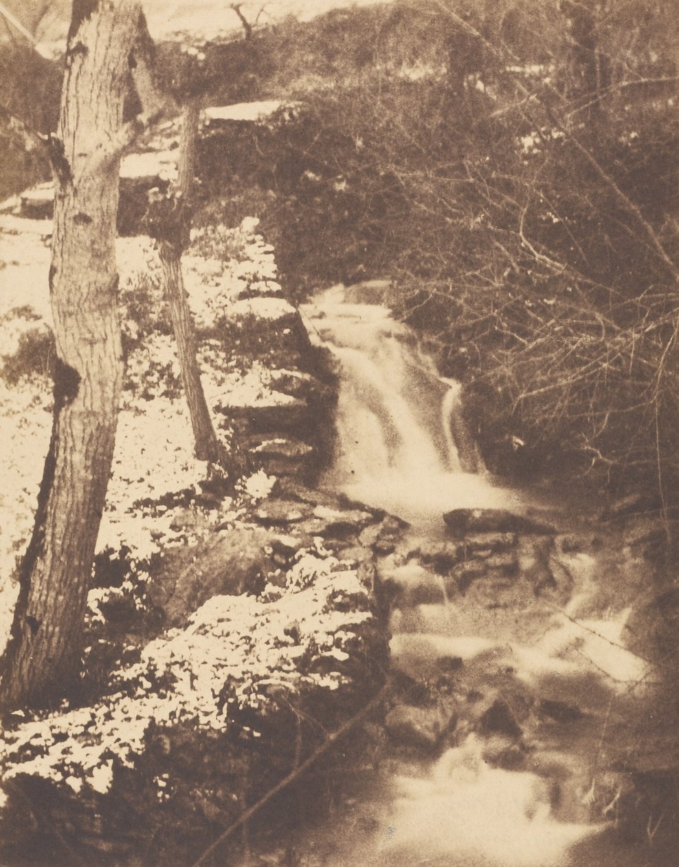 [Winterlandschap met waterval en stroom] door Unknown artist