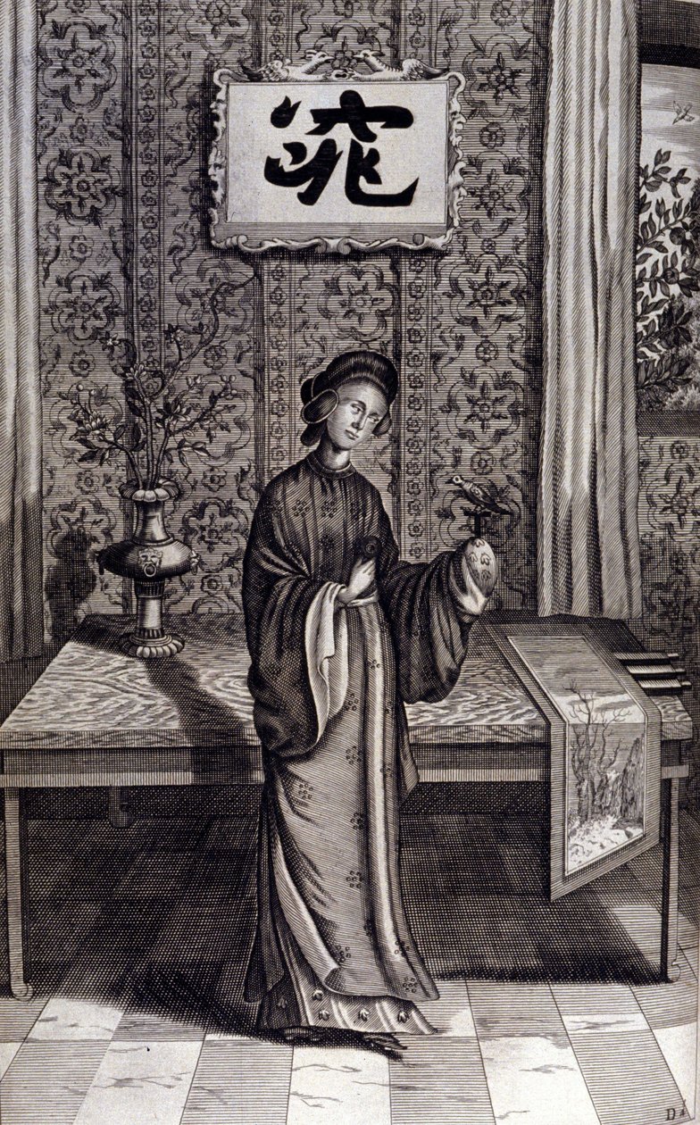 Vrouw van de Chinese adel. “De China Monumenta” door Athanasius Kircher (1601 - 1680), jezuïet, oriëntalist en Duitse geleerde, Amsterdam 1667 door Unknown artist