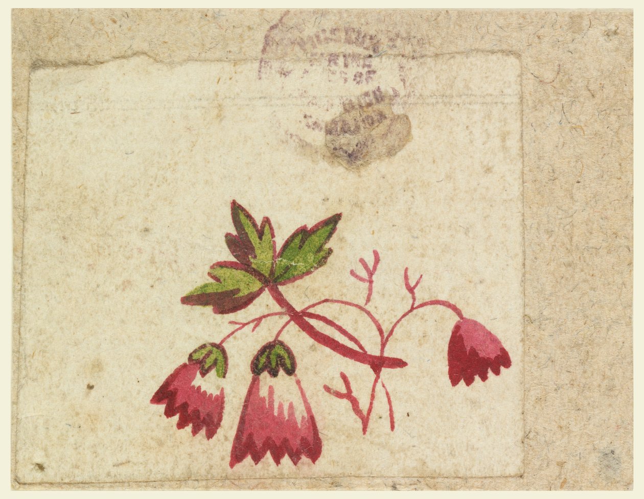 Houtsnede proefdruk voor een gedrukt textiel door Unknown artist