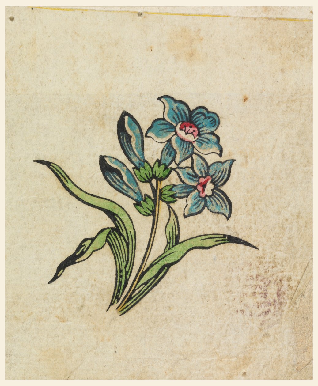 Houtsnede Proefdruk voor een Gedrukt Textiel door Unknown artist