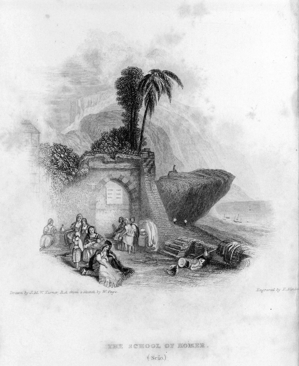 De school van Homerus op het Griekse eiland Chios. door Unknown artist