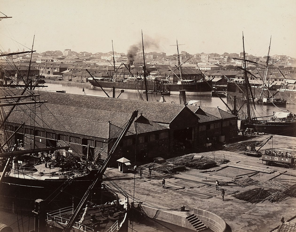 Haven van Bombay, India door Unknown photographer