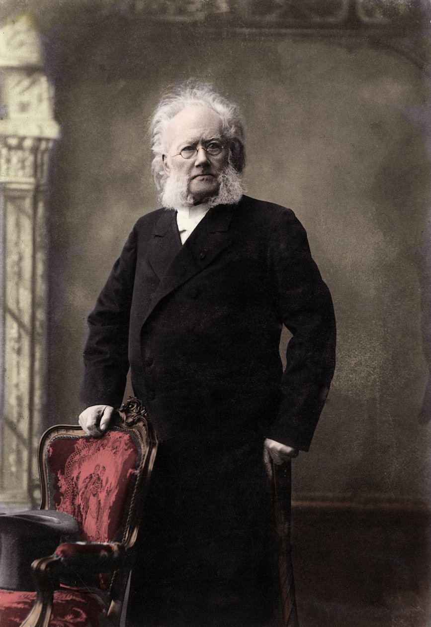 HENRIK IBSEN (1828-1906) Noorse dichter en toneelschrijver - Portret van Henrik (Henri) Johan Ibsen (1828-1906), Noorse toneelschrijver door Unknown photographer