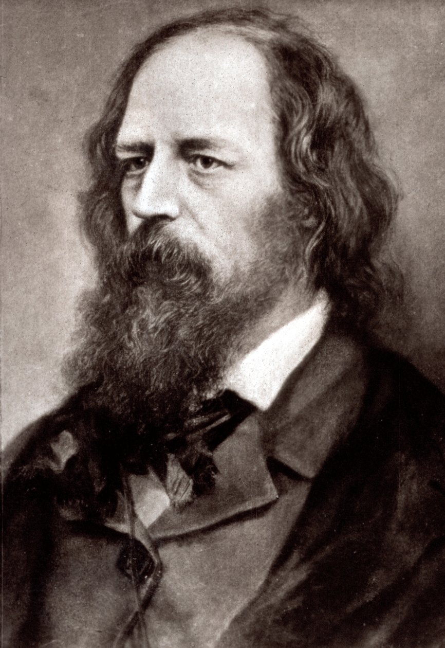 Halflang portret van de beroemde Engelse dichter Alfred Tennyson door Unknown photographer