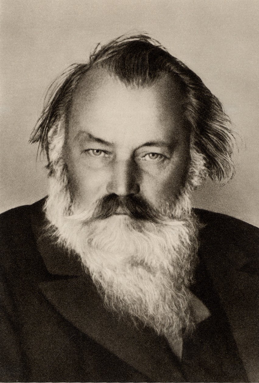 Johannes Brahms (1833-1897) Duitse componist door Unknown photographer