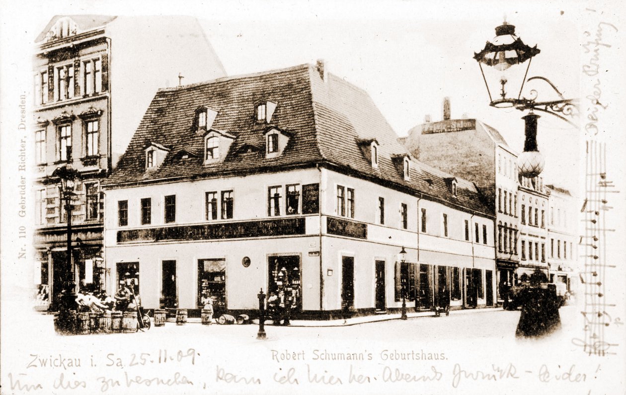 Huis van Robert Schumann in Zwickau, Duitsland door Unknown photographer