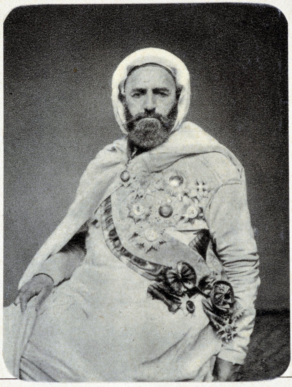 Portret van Abd-el-Kader in 1875 - foto. door Unknown photographer