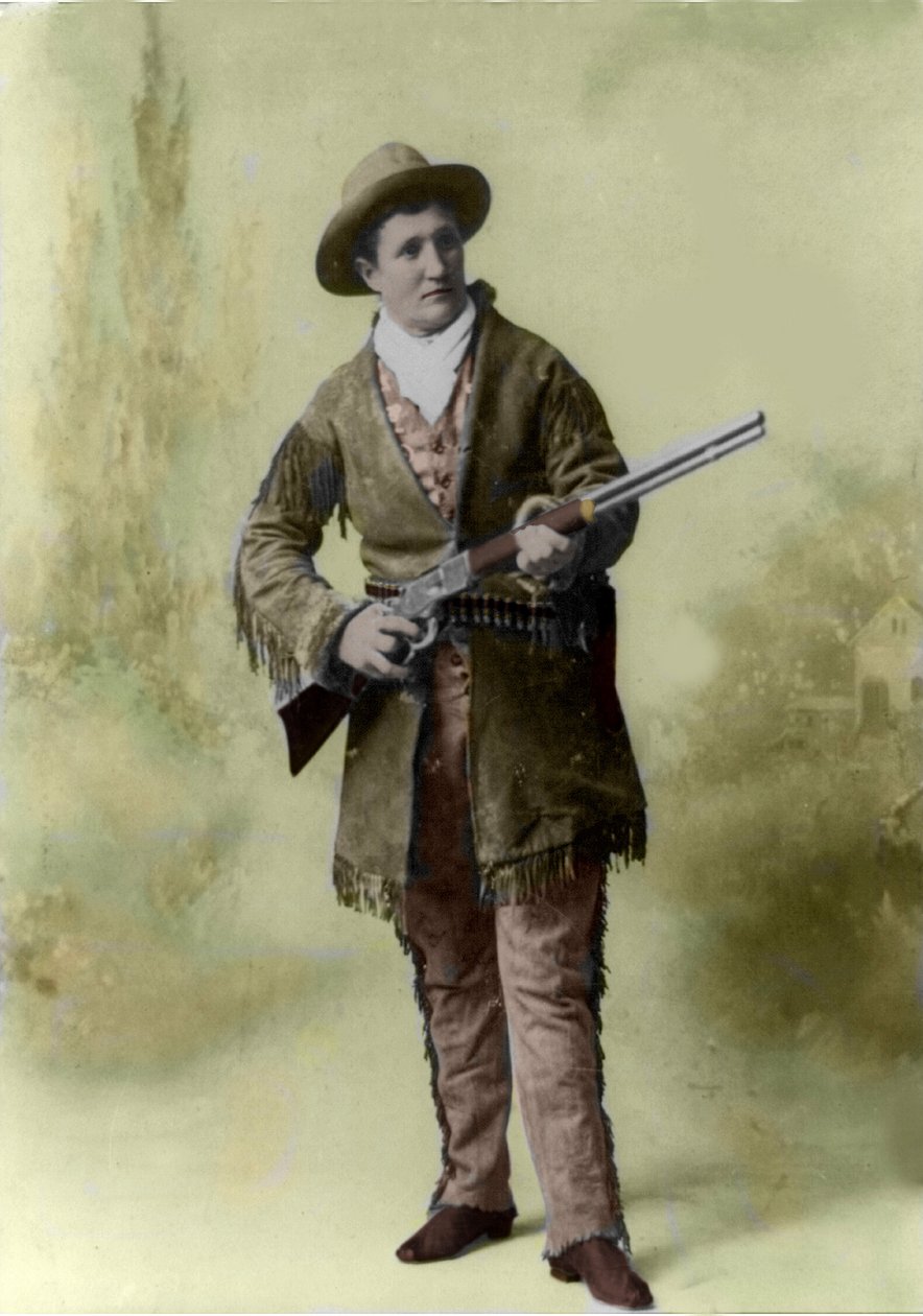 Portret van Calamity Jane (1852-1903) (Martha Canary 1852-1903) in 1895 door Unknown photographer