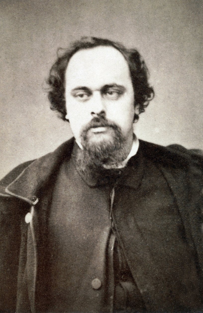 Portret van Dante Gabriel Rossetti (1828-1882) - Circa 1860 door Unknown photographer