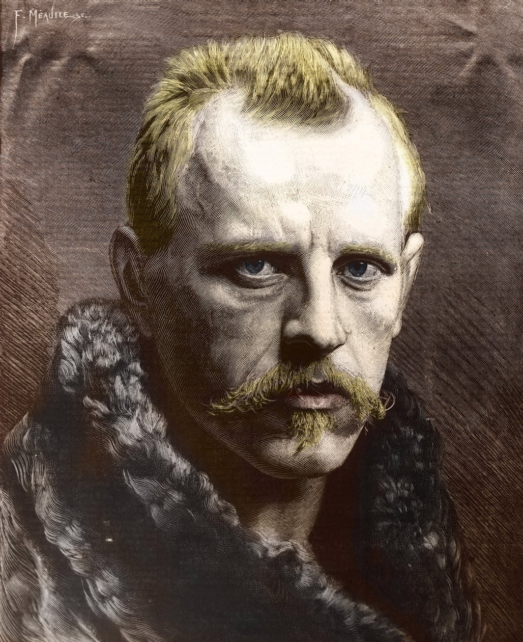 Portret van Fridtjof Nansen (1861-1930) (gravure) door Unknown photographer