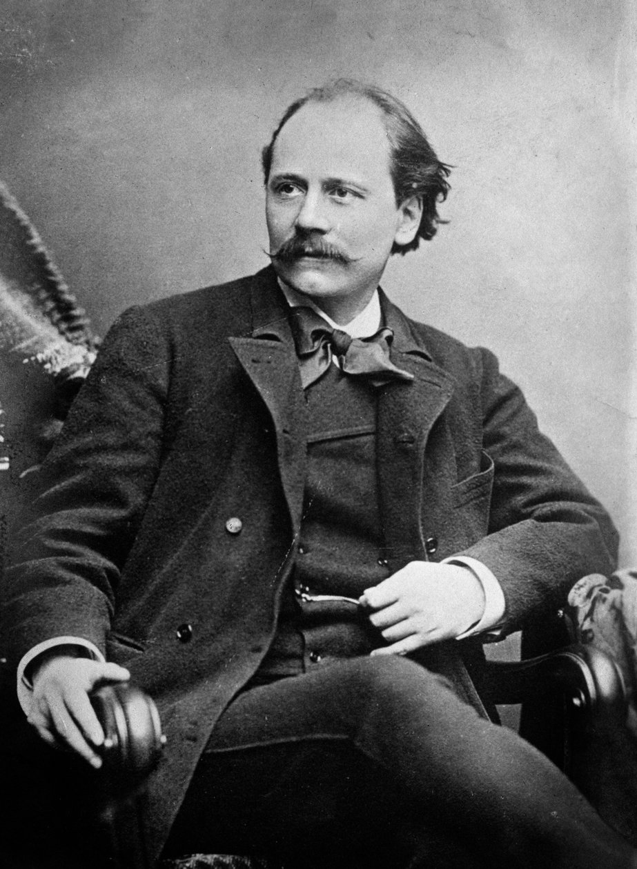 Portret van Jules Massenet (zwart-wit foto) door Unknown photographer