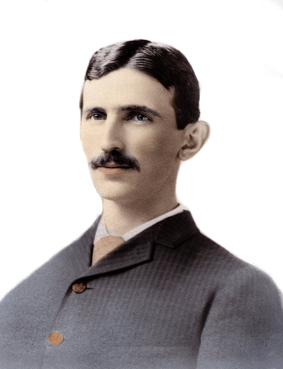 Portret van Nikola Tesla De in Kroatië geboren Servische ingenieur, natuurkundige en uitvinder door Unknown photographer