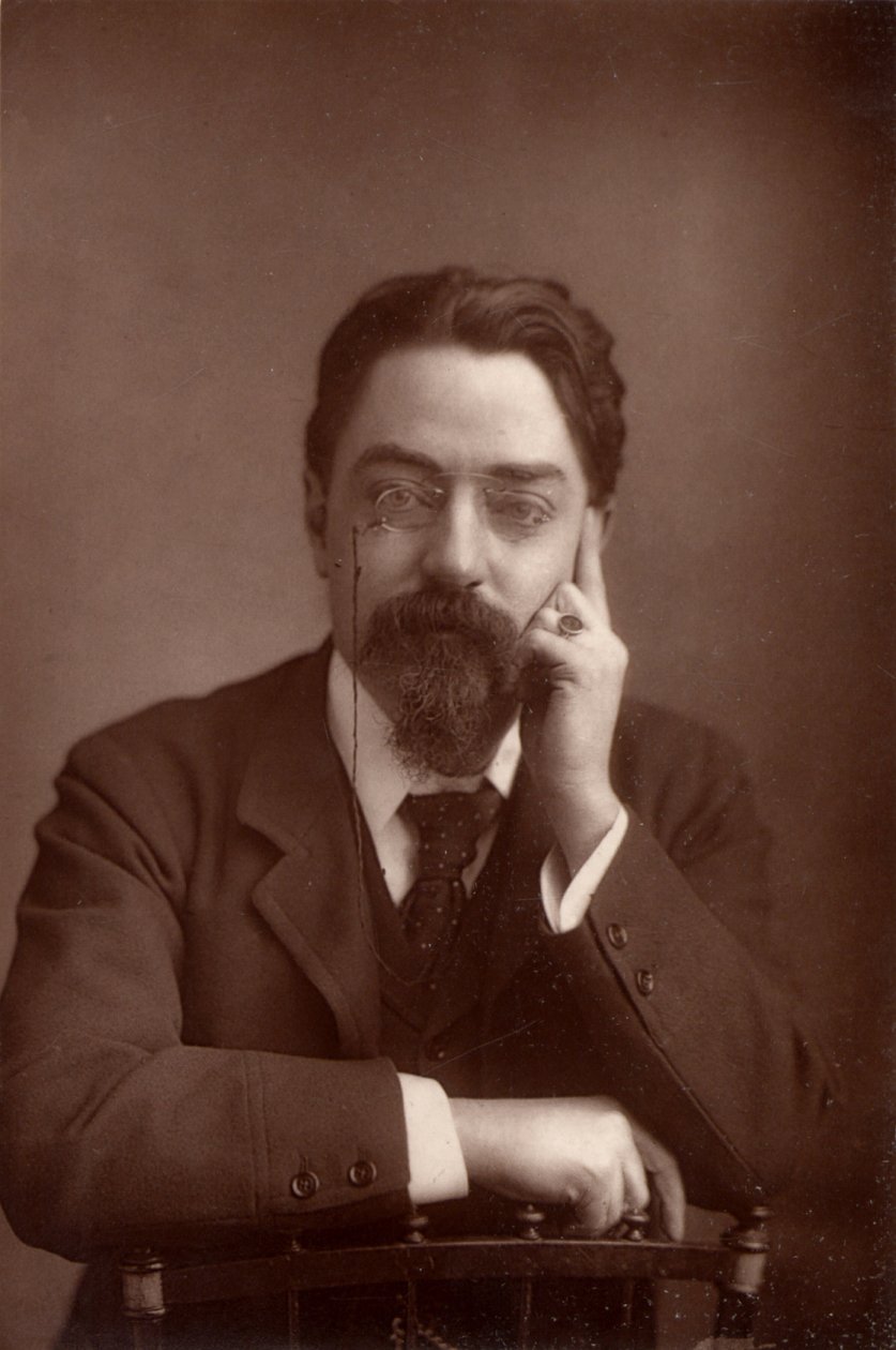 Sidney Webb, Baron Passfield (1859-1947) Engelse politieke econoom en sociaal hervormer, ca.1890 (zwart-wit foto) door Unknown photographer