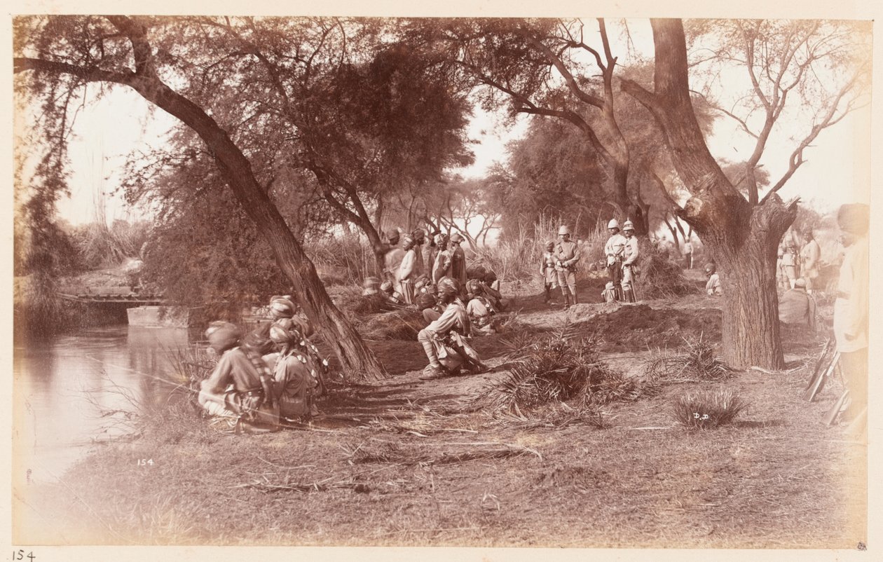 De inname van de Alipur-kanaalbrug door Guides Cavalry, Delhi Camp of Exercise, 1885 door Unknown