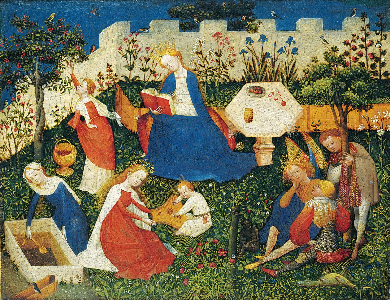 De kleine tuin van het paradijs door Upper Rhenish Master