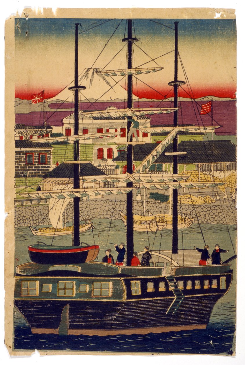 Haven van Kyoto, Japan door Utagawa (1786 1865) Kunisada