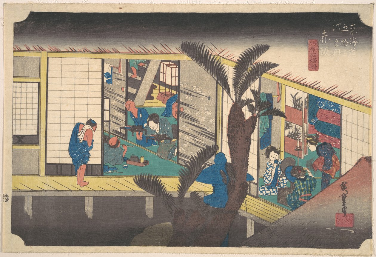 Akasaka, Ryosha Sho-fu door Utagawa Hiroshige