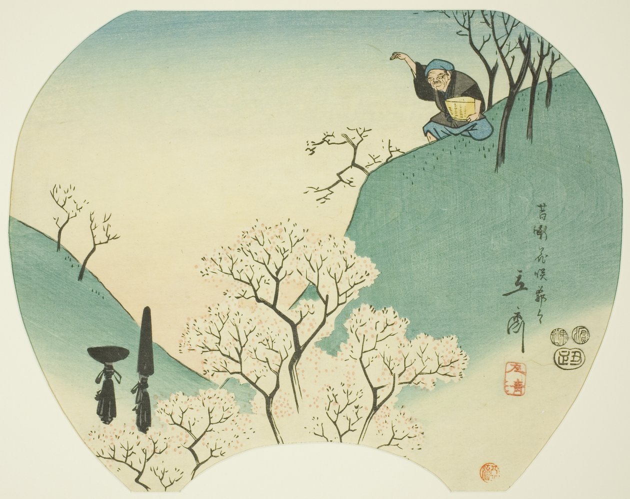 Oud Verhaal van de Oude Man die de Bomen liet Bloesemen door Utagawa Hiroshige