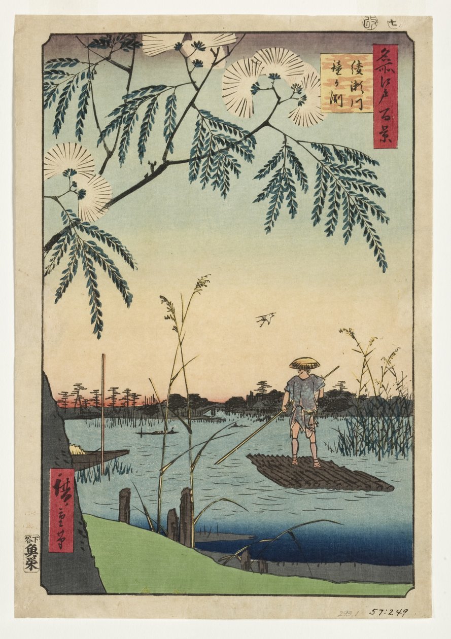 Ayase-rivier en Kanegafuchi, 1857 door Utagawa Hiroshige