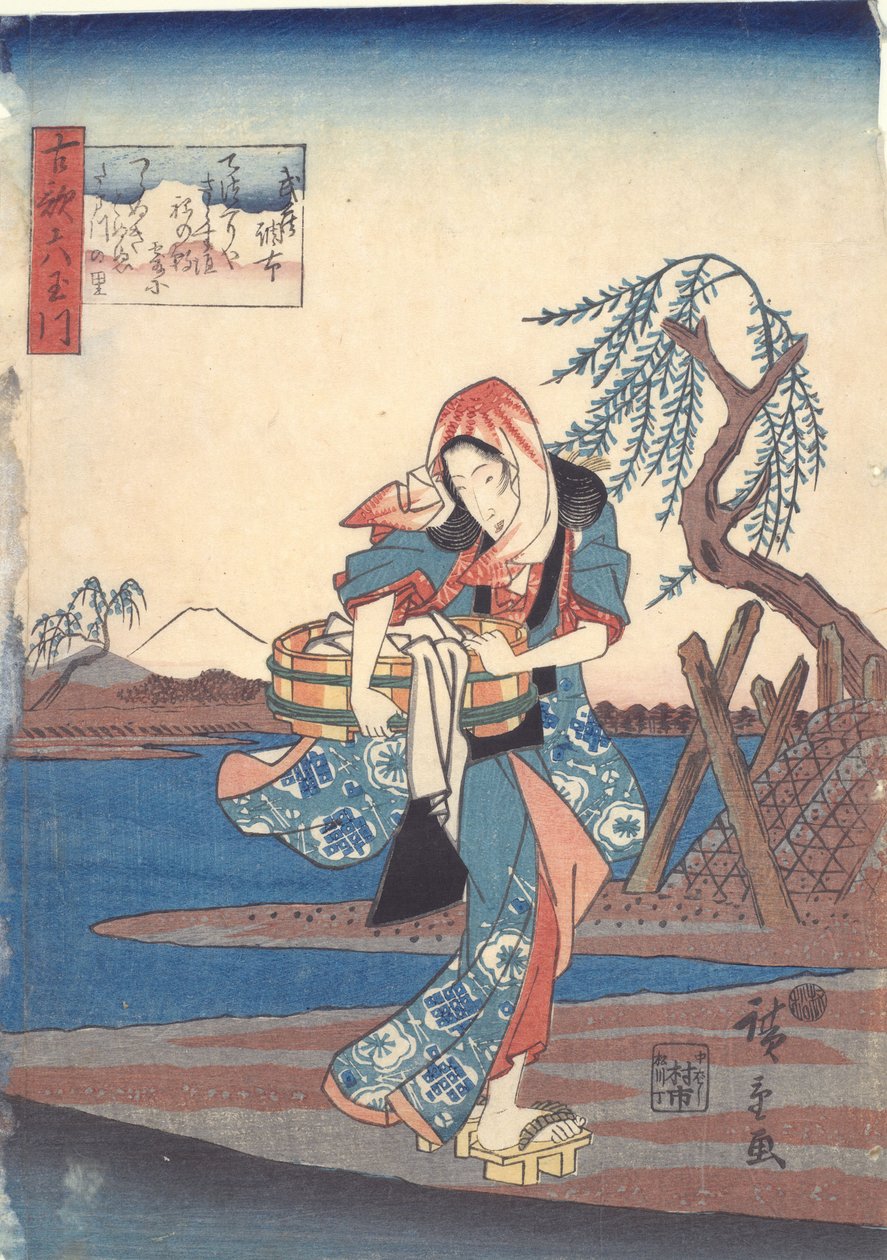 Chōfu in de provincie Musashi, uit de serie Zes juwelenrivieren in oude gedichten door Utagawa Hiroshige