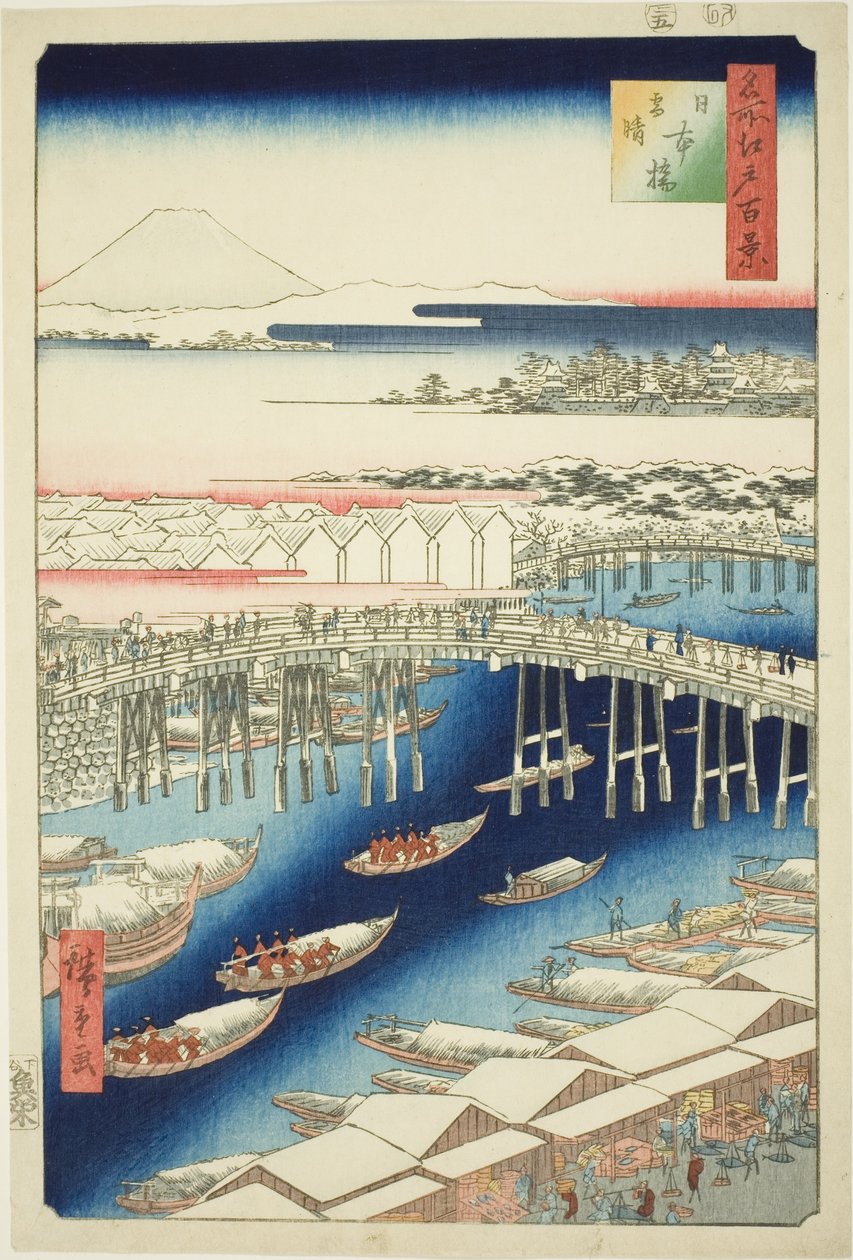 Helder Weer na Sneeuw bij Nihon Brug (Nihonbashi yukibare), uit de serie 