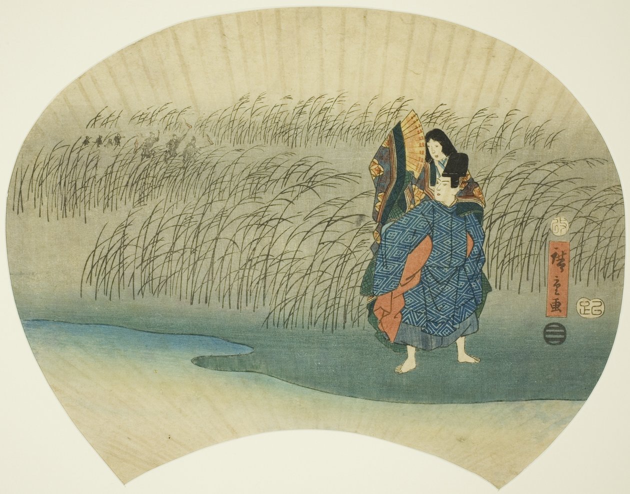 Stel dat weglopen, uit de Akutagawa-episode in de Verhalen van Ise door Utagawa Hiroshige