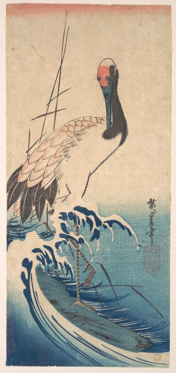 Crane en Surf door Utagawa Hiroshige
