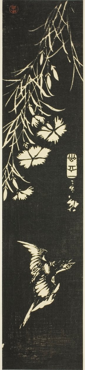 Koekoek en anjers door Utagawa Hiroshige