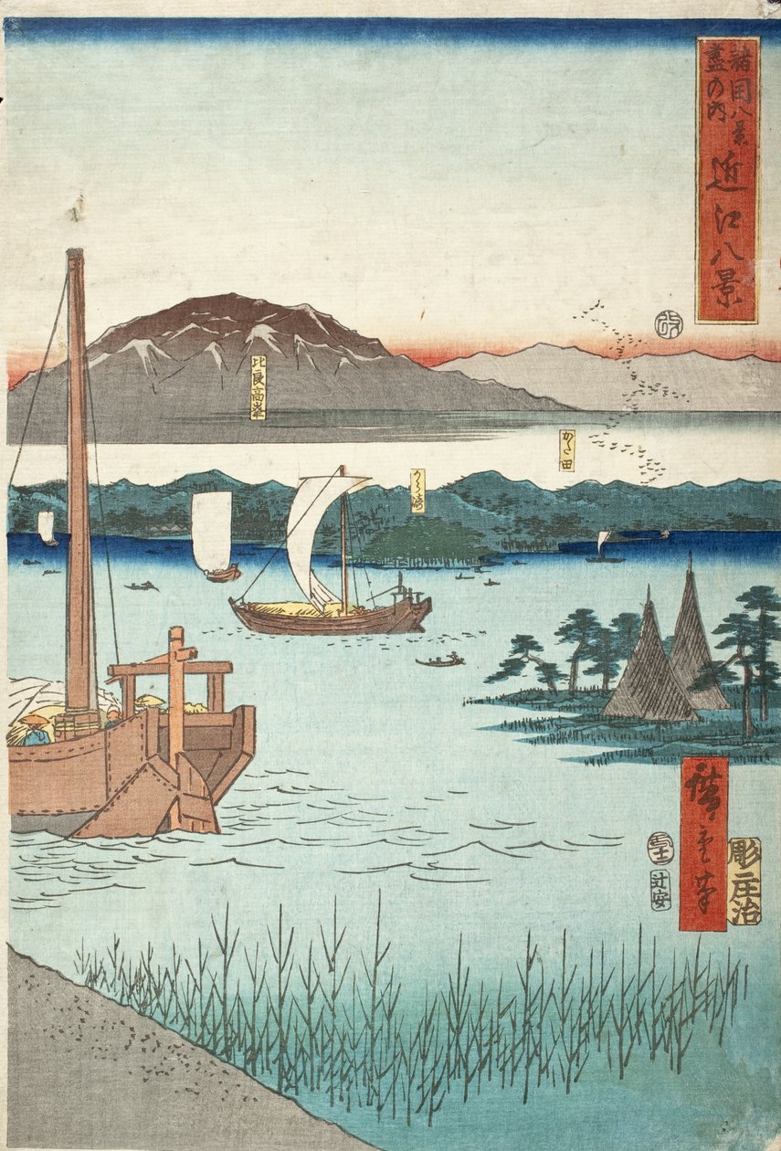 Acht gezichten op Ōmi door Utagawa Hiroshige