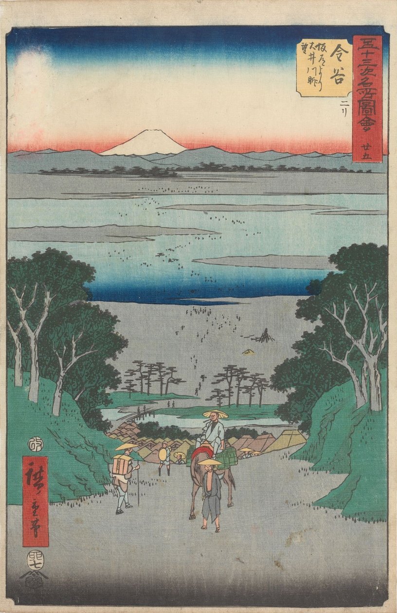 Beroemde gezichten van de drieënvijftig stations door Utagawa Hiroshige