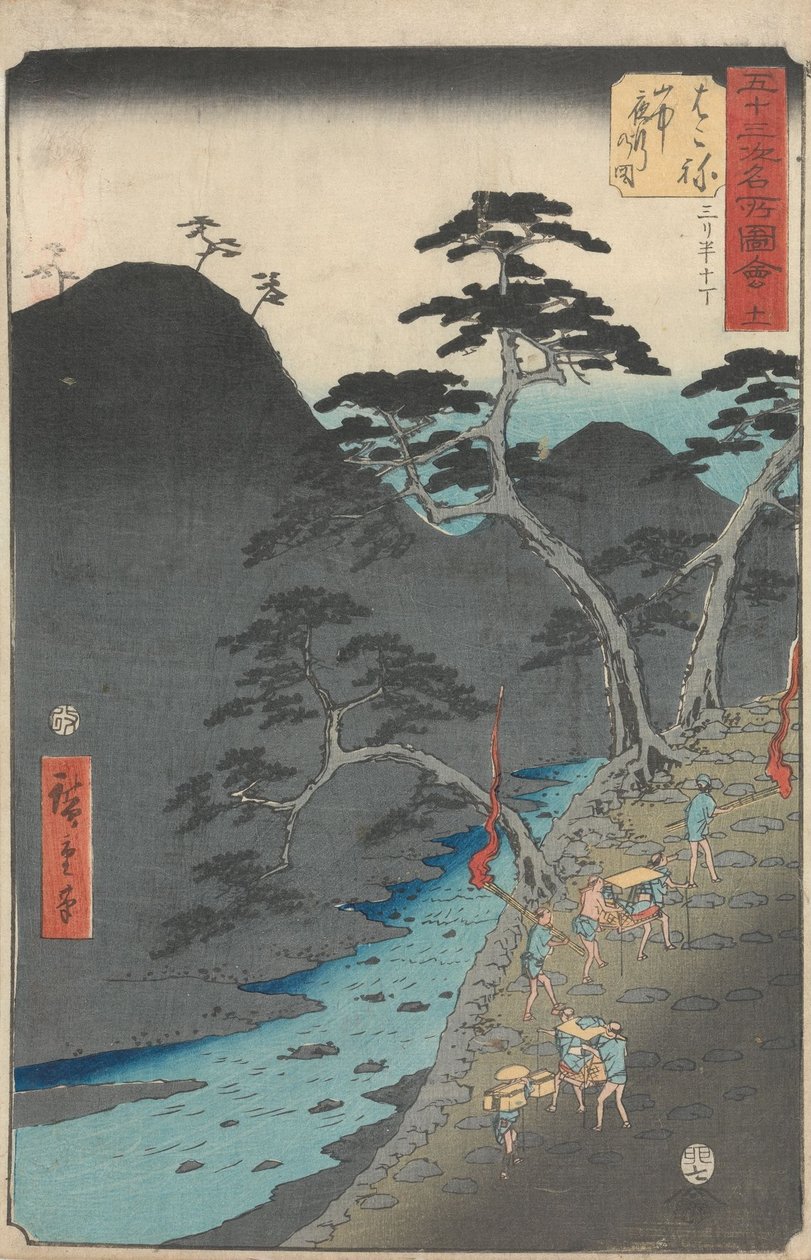 Beroemde gezichten op de drieënvijftig stations door Utagawa Hiroshige