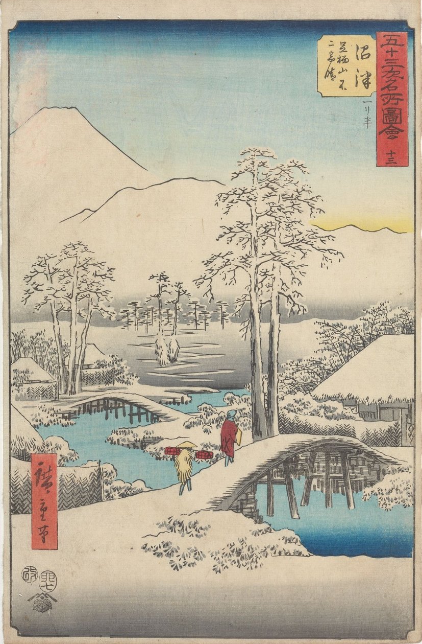 Beroemde gezichten van de drieënvijftig stations door Utagawa Hiroshige