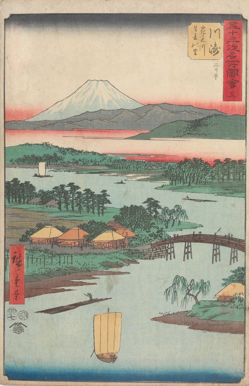 Beroemde gezichten van de drieënvijftig stations door Utagawa Hiroshige