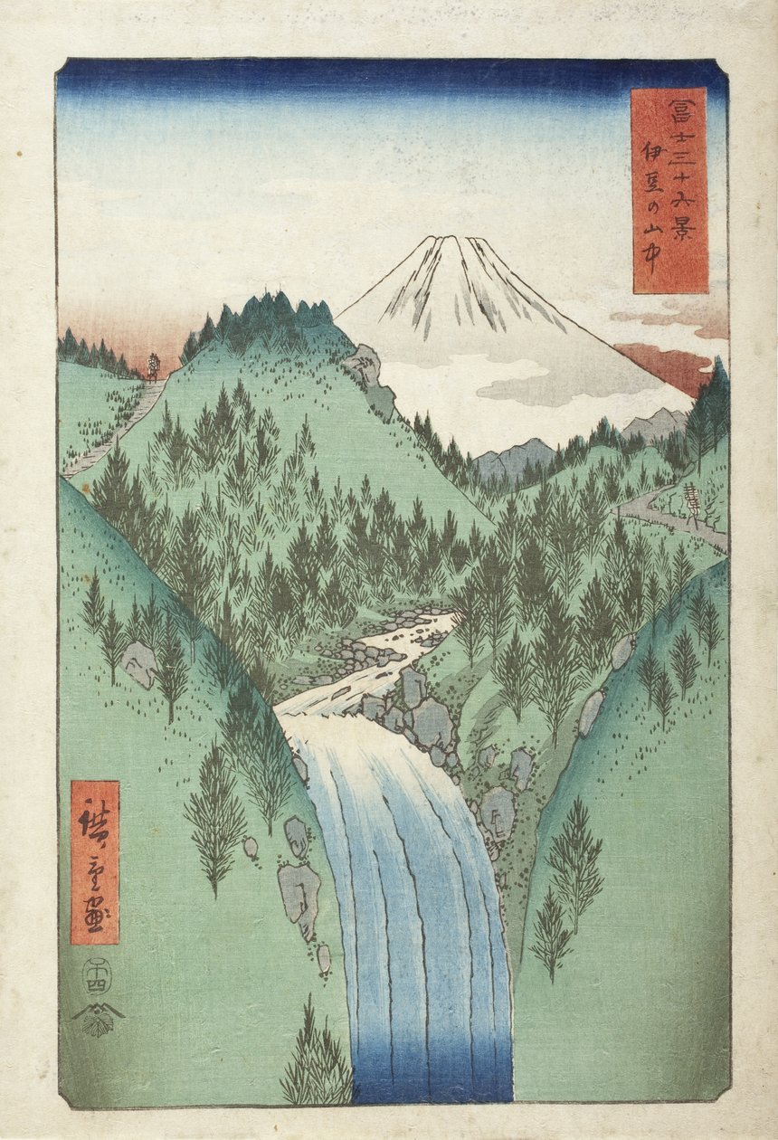 In de bergen van de provincie Izu door Utagawa Hiroshige