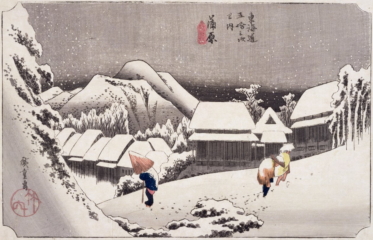 Kambara, uit Drieënvijftig Stations op de Tokaido-snelweg, ca. 1834 door Utagawa Hiroshige