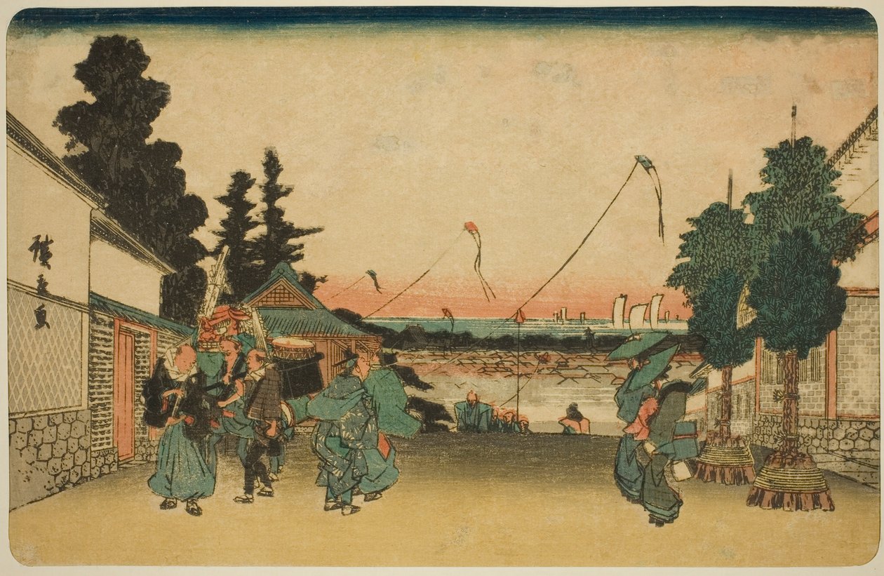 Kasumigaseki, uit de serie "Beroemde plaatsen in Edo (Koto meisho)" door Utagawa Hiroshige