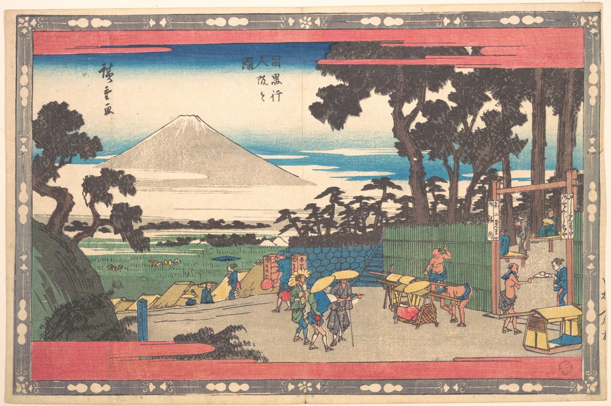Meguro Gionin Zaka door Utagawa Hiroshige