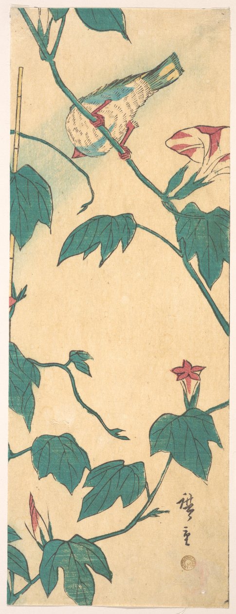 Morgenruhm und Vogel door Utagawa Hiroshige