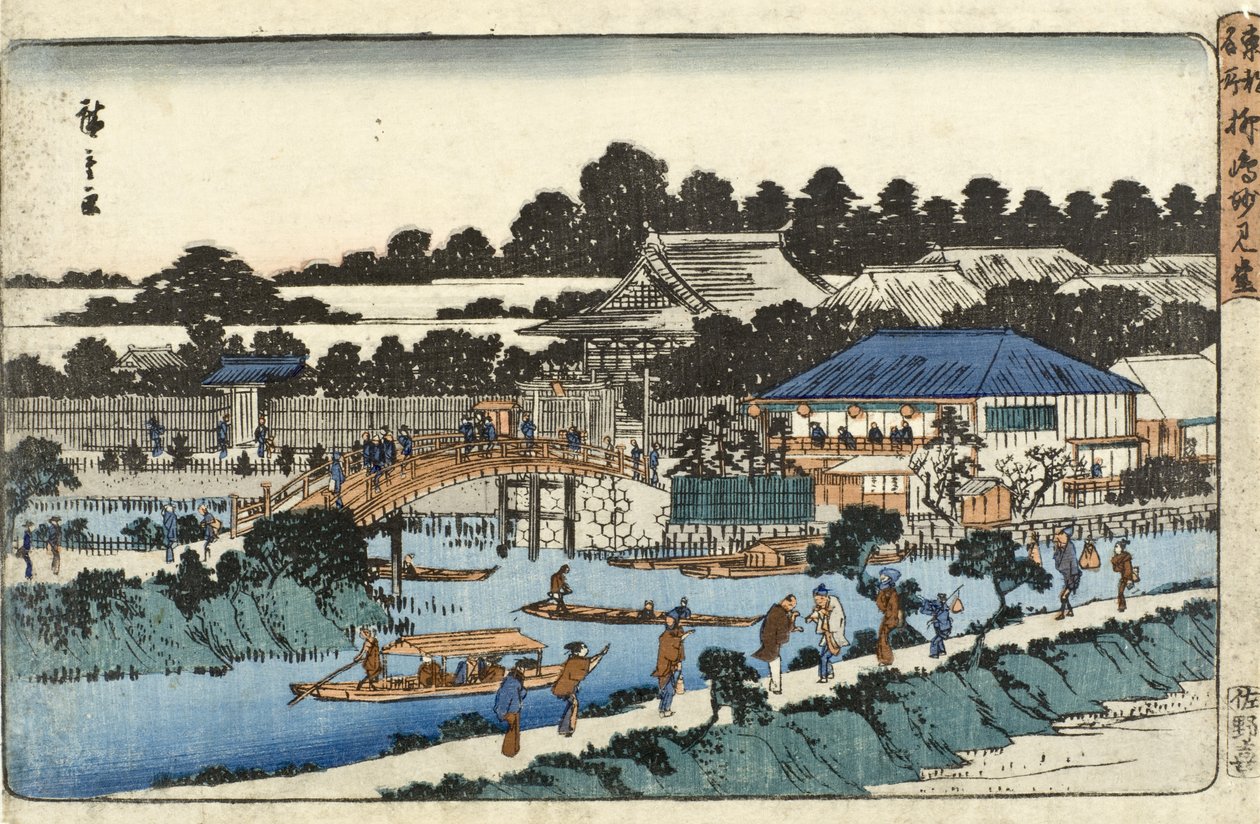 Myōkendō-hal, Yanagishima door Utagawa Hiroshige