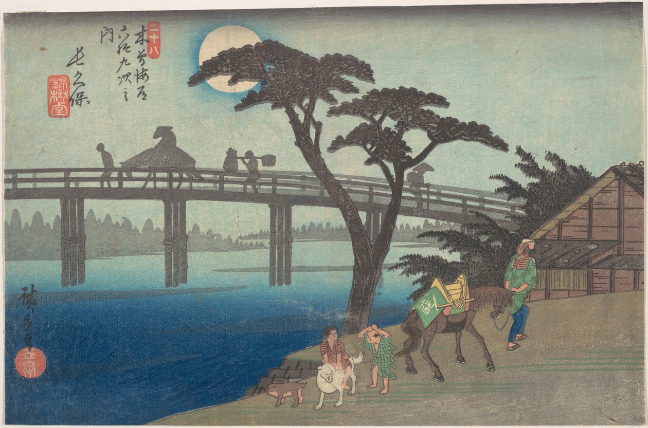 Nagakubo, station nr. 28 door Utagawa Hiroshige