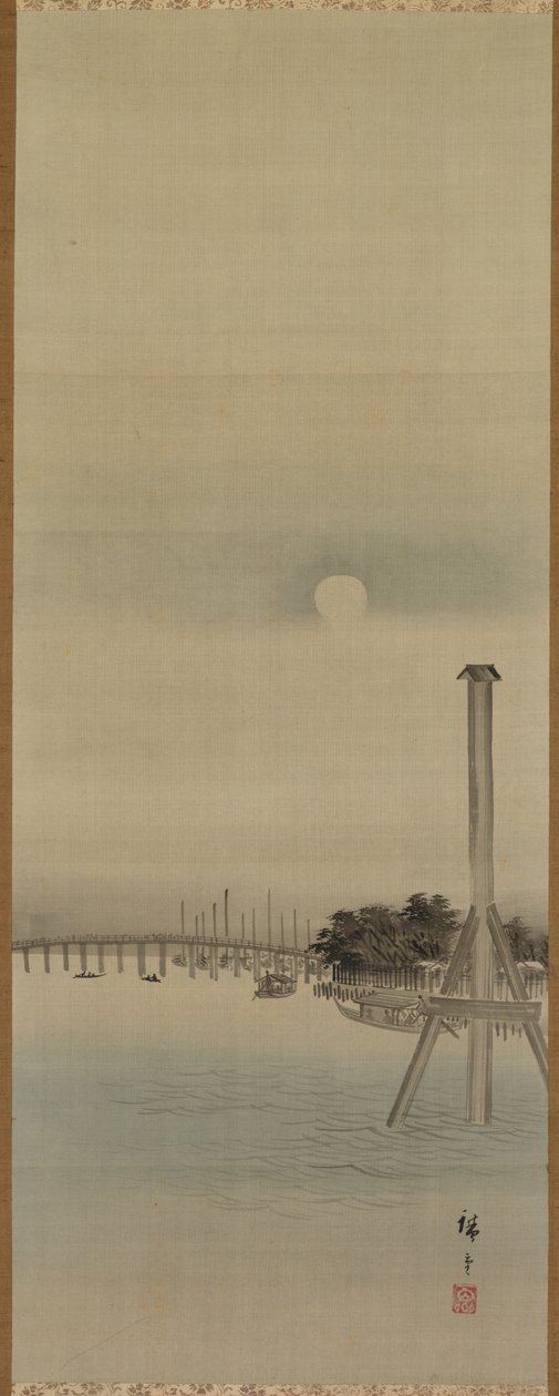 Nachtbeeld aan de Sumida-rivier door Utagawa Hiroshige
