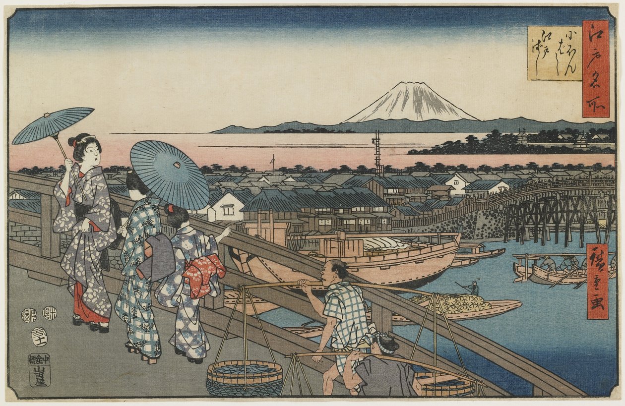Nihonbashi Brug en Edo Brug, november 1853 door Utagawa Hiroshige