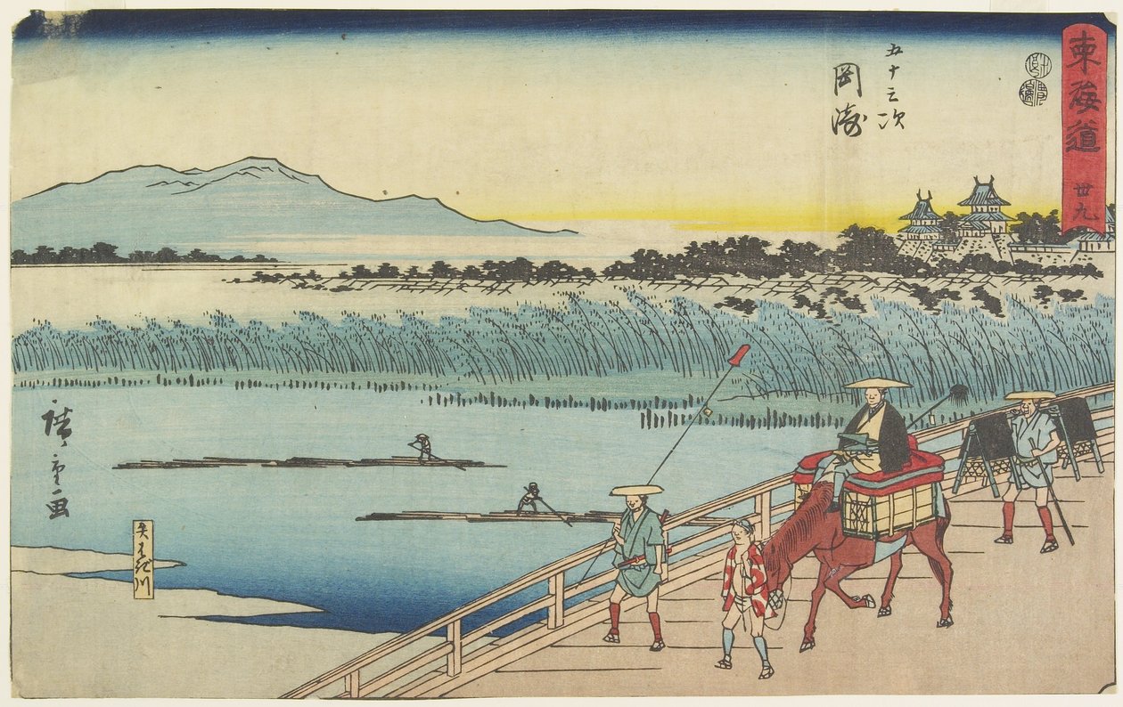 No.39 Okazaki, 1847-1852 door Utagawa Hiroshige