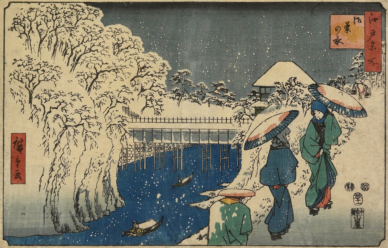Ochanomizu, november 1853 door Utagawa Hiroshige