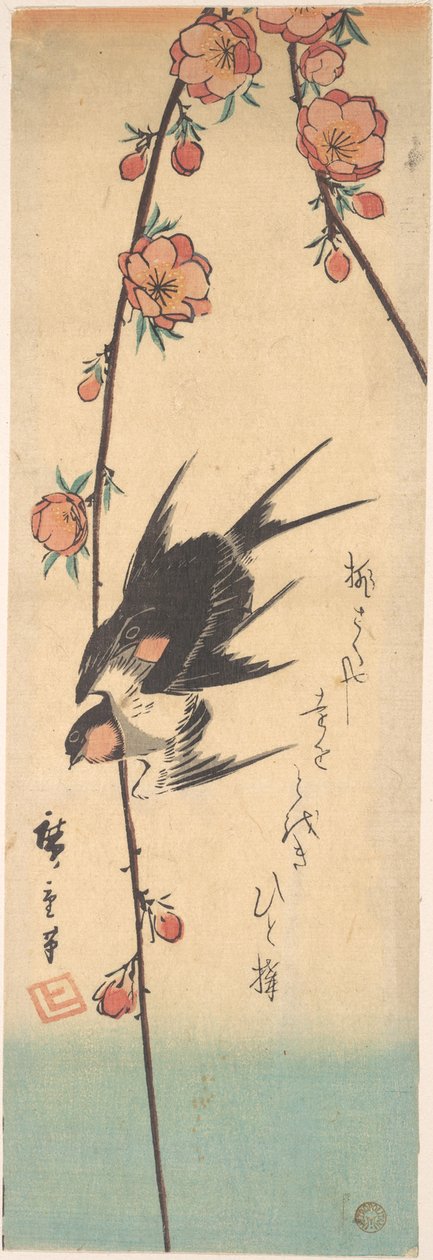 Birnenblüten und Schwalben door Utagawa Hiroshige