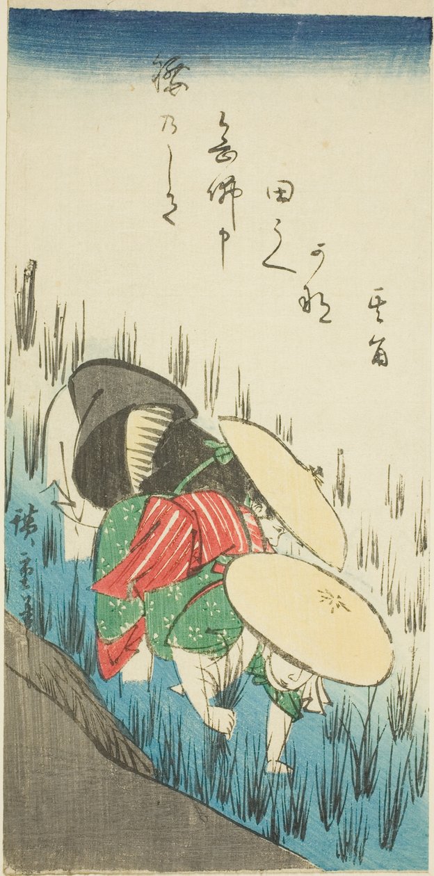 Rijst planten door Utagawa Hiroshige