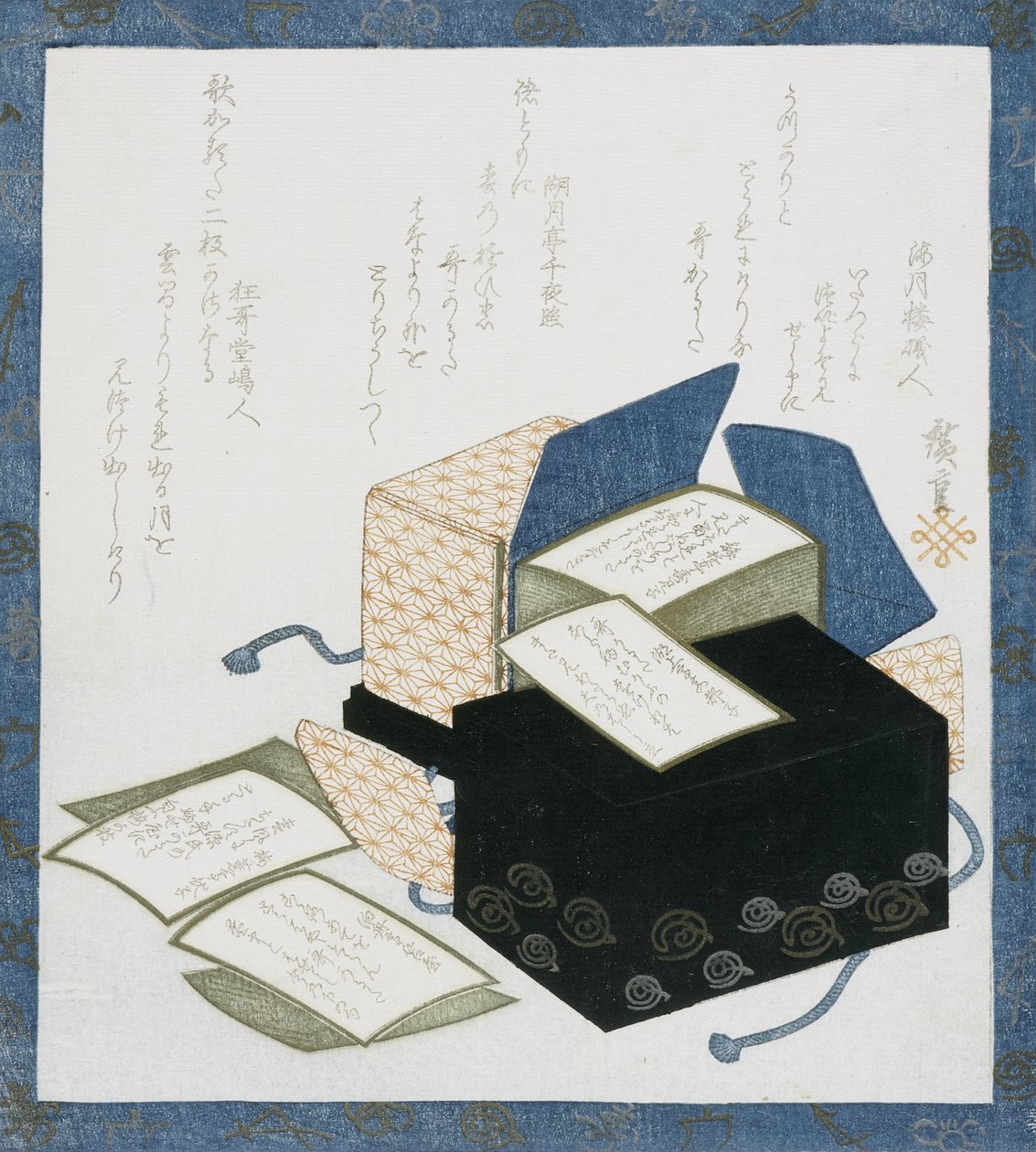 Poëziekaarten uit de bundel ‘Honderd gedichten van honderd dichters’ door Utagawa Hiroshige