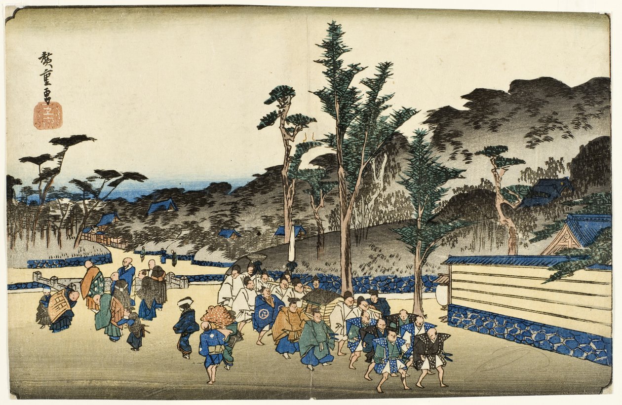 De wijken rond Zōjōji in Shiba door Utagawa Hiroshige